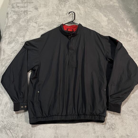 FootJoy DryJoys Golf Jacket XL Black 1/4 Zip Waterproof Windbreaker Pullover - Picture 1 of 10